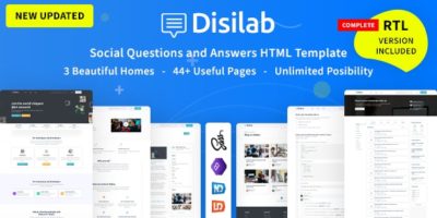 Disilab - Social Questions and Answers HTML Template with RTL by TechyDevs