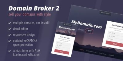 Domain Broker 2 - Landing Page to Sell Domains by LoewenWeb