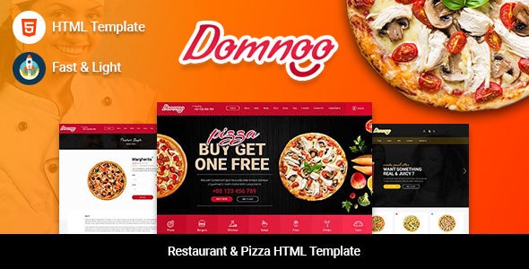 Domnoo - Restaurant & Pizza HTML Template by rewebsotech
