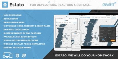 ESTATO. Responsive Featured Real Estate HTML theme by createit-pl