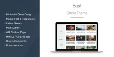 East - Blog and Multipurpose Clean Ghost CMS Theme by aspirethemes