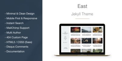 East - Minimal and Clean Jekyll Blog Theme by aspirethemes