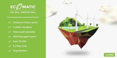 Ecomatic - PSD Template for Renewable Energy Businesses by 786theme