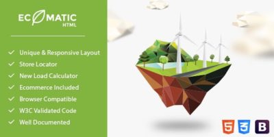 Ecomatic - Responsive HTML Template for Renewable Energy Businesses by 786theme
