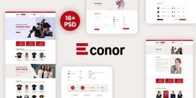 Econor – Ecommerce PSD Template by weblizar