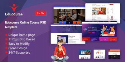 Edu course Online Course PSD template by PointTheme