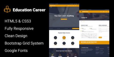 Education Career - Responsive HTML Template by sbTechnosoft