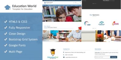 Education World Responsive Html Template by sbTechnosoft