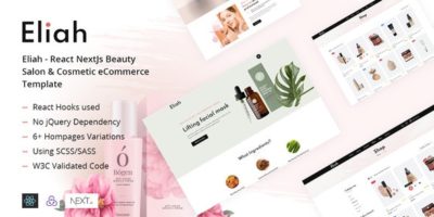 Eliah - React NextJs Beauty Salon & Cosmetic eCommerce Template by Avitex