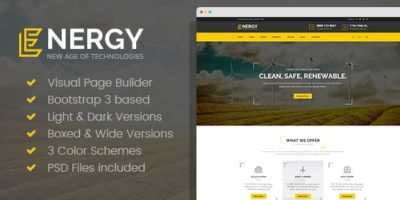 Energon - Renewable Energy and Eco Friendly Technologies HTML template with Builder by WPRollers