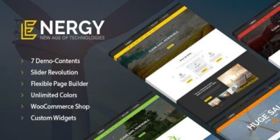 Energy - solar and wind alternative power WordPress Theme by WPRollers