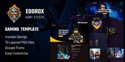Eoorox - Gaming and eSports PSD Template by envalab