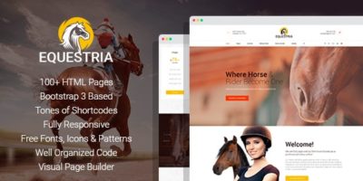Equestria - Horse Club HTML Template with Page Builder by mwtemplates