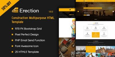 Erection - Construction Multipurpose HTML5 Template by Unicoder