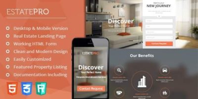 EstatePro - Real Estate Landing Pages (HTML5) by 1stone