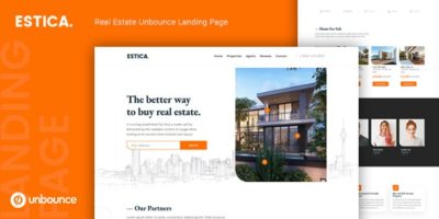 Estica — Real Estate Unbounce Landing Page Template by thememor