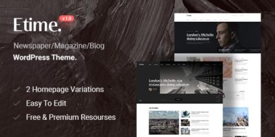 Etime - Blog & Magazine WordPress Theme by BDevs