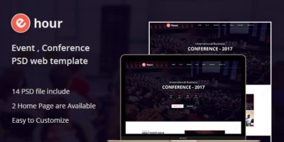 Event Hour - Event and Conference PSD Template by ThemeeBiT