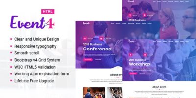 Event4 - Responsive Marketing Landing Pages by NewTemplete