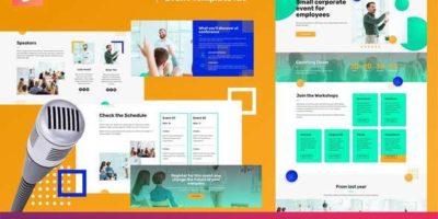 EventLive - Small Conference & Event Elementor Template Kit by BimberOnline
