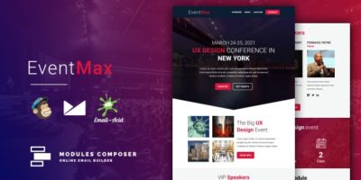 EventMax - Responsive Email for Events & Conferences with Online Builder by Psd2Newsletters