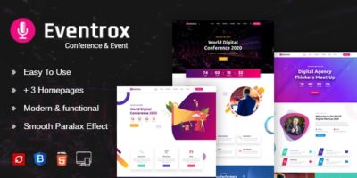Eventrox - Conference and Event HTML Template by expert-Themes
