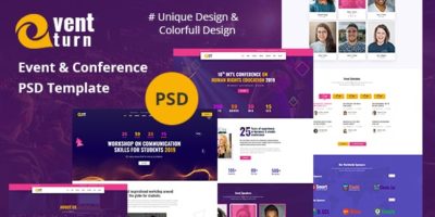 Eventturn - Event and Conference PSD Template by bangladevs