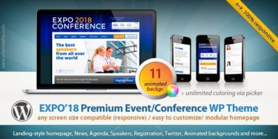 Expo18 Responsive Event Conference WordPress Theme by mopc76
