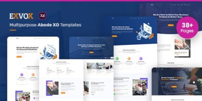 Exvox - Multipurpose Adobe XD Template by metropolitantheme