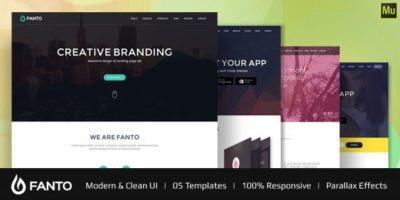 Fanto Multipurpose Muse Landing Pages by patrixrio