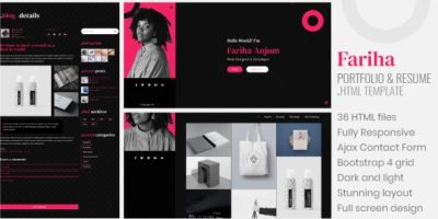 Fariha - Personal Portfolio & Resume HTML5 Template by PriyoDesign