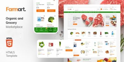 Farmart - Organic Marketplace eCommerce HTML Template + Admin Template by nouthemes