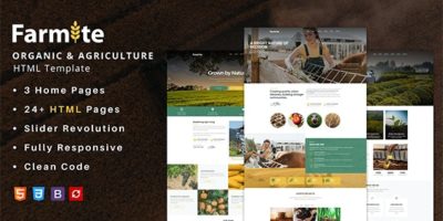Farmite - Organic & Agriculture Food HTML Template by ThemePaw