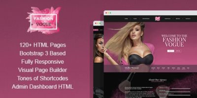 Fashion Vogue - HTML Template for Model Agency and Portfolio with Page Builder by WPRollers