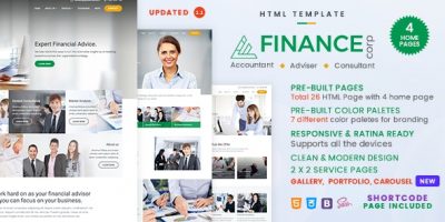Finance Corp - A Financial Services & Business Consulting Template by softnio