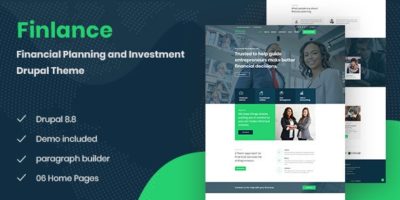 Finlance - Financial Planning Drupal 8.8 Theme with Paragraph Builder by 4coding