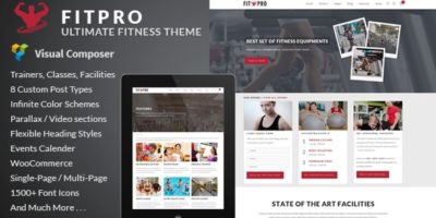 FitPro - Events Fitness Gym Sports WordPress Theme by LiveMesh