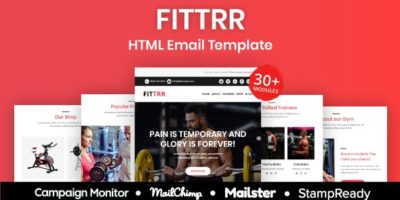 Fittrr - Multipurpose Responsive Email Template + Mailster + StampReady Builder + Mailchimp Editor by PrinceTheme