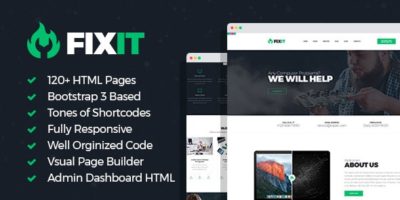 FixIt - Electronics Repair HTML Template with Builder and Dashboard Frontend by WPRollers