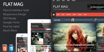 Flat Mag - Responsive Magazine Blogger Template  by PBThemez
