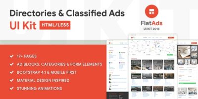 FlatAdsUI - Directories & Classified Ads HTML/LESS UI Kit by Themes-Dojo