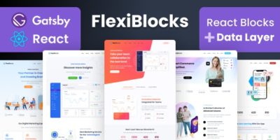 FlexiBlocks - React Gatsby Landing Page Templates by ElegantStack