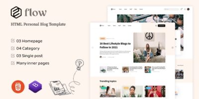 Flow - HTML Personal Blog Template by alithemes