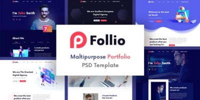 Follio - Multipurpose Portfolio PSD Template by wpoceans
