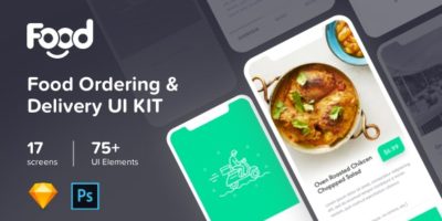 Food Ordering & Delivery UI kit 17  Sketch -  PSD Template by Bearduo