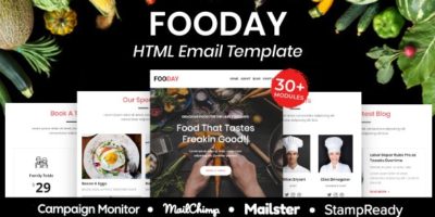 Fooday - Multipurpose Responsive Email Template 20+ Modules Mailchimp by PrinceTheme
