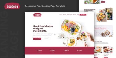 Foodera — Responsive Food Landing Page Template by thememor