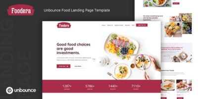 Foodera — Unbounce Food Landing Page Template by thememor
