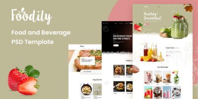 Foodily - Food and Beverage Shop PSD Template by designTone