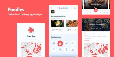 Foodles - Food Delivery Mobile App Design by ui-themes